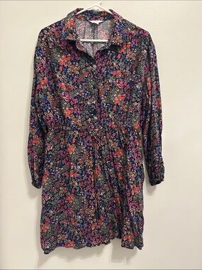 Time and Tru Floral Sheer Sleeve Dress